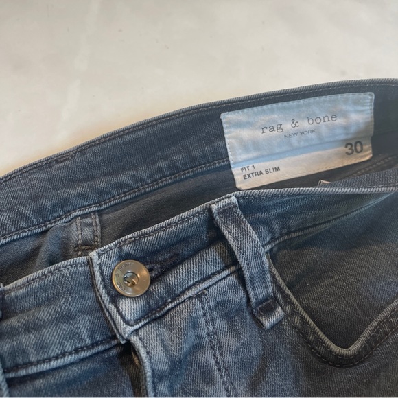rag & bone Fit 1 Steel Wash Denim Skinny Jeans Size 30 Lightly Worn - Picture 2 of 3